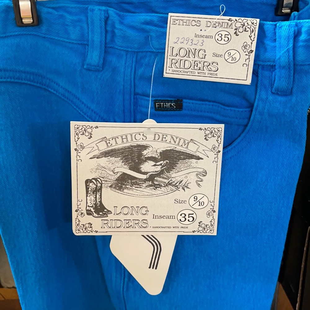Ladies Vintage Ethics Denim jeans, High rise,Size:9/10 color like cerulean blue